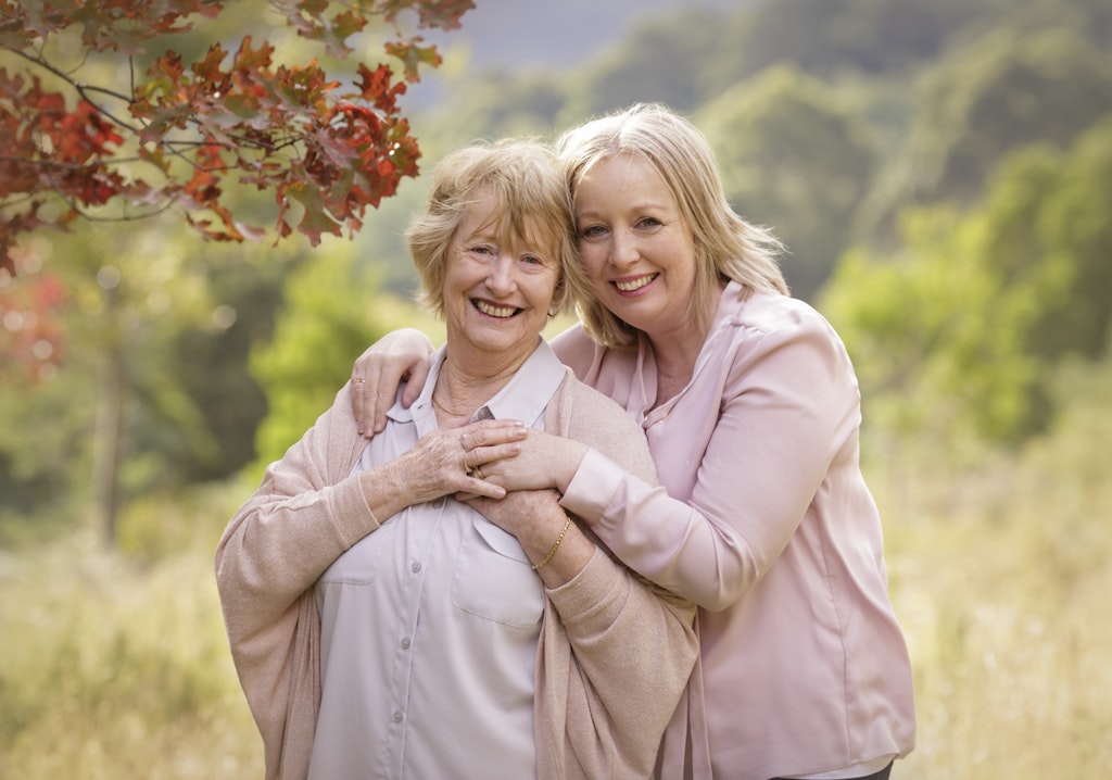 older mother and daughter